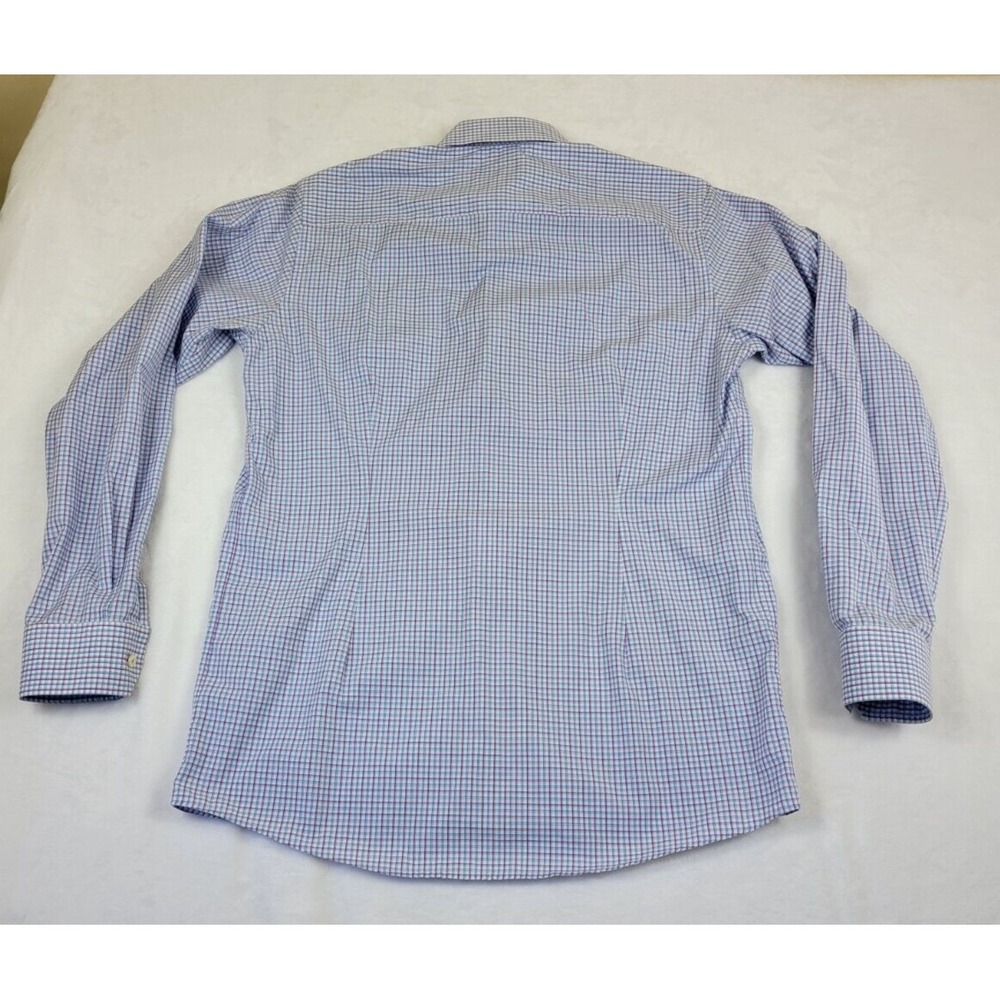 Men's Eton Brighton Button-Up Plaid Dress Shirt Slim Fit Sz L 41/16 - Picture 6 of 11